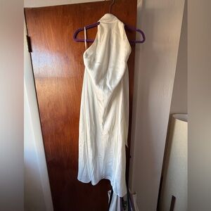 BHLDN Ivory Backless Halter Dress
